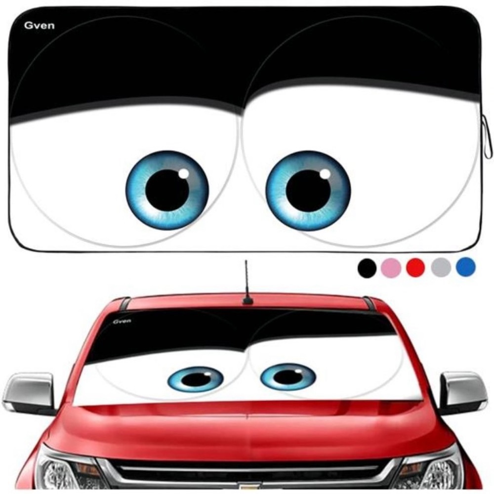 Windshield Sun Shade, Car Sun Shade for Front Window Funny Car Eyes Sunshades